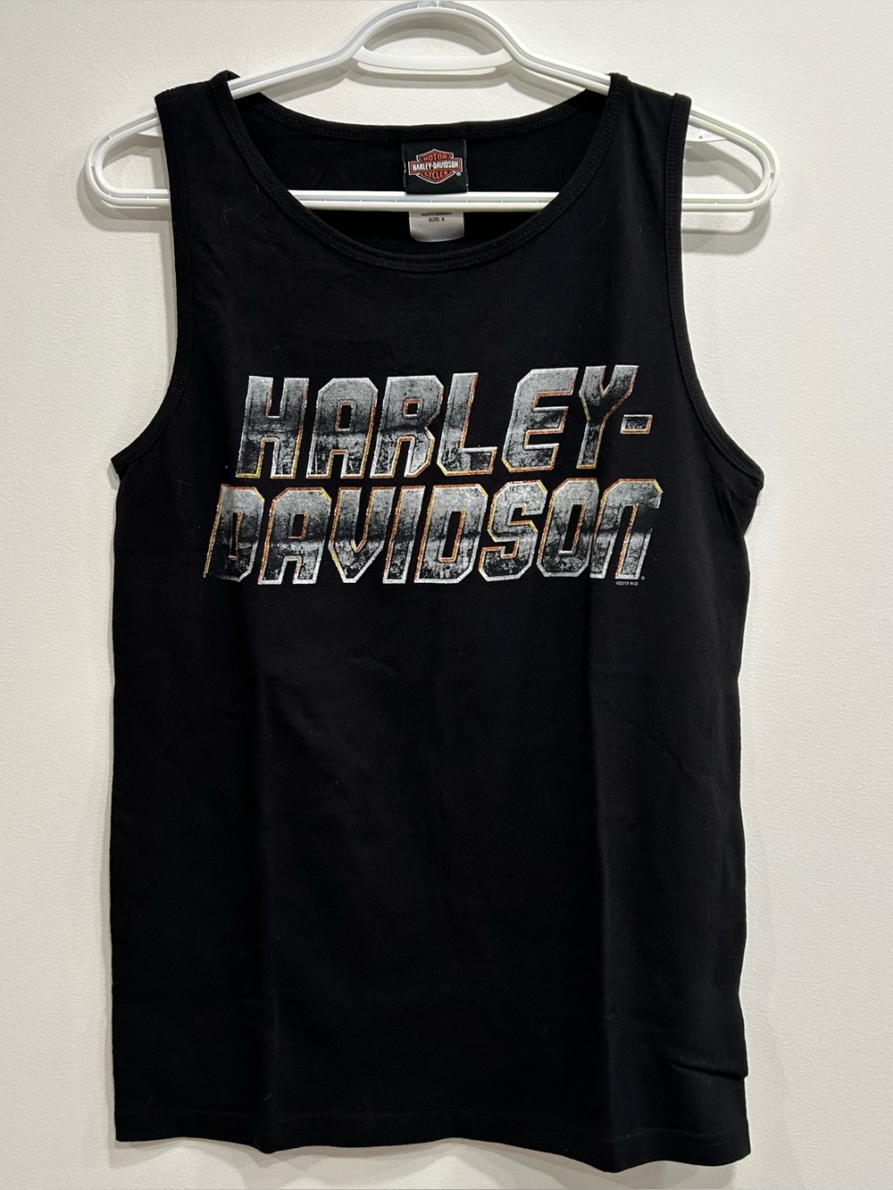 Harley Davidson Black Tank Top with Metallic-Style Logo